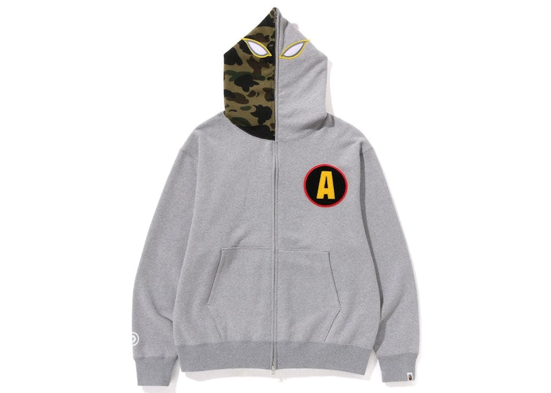 BAPE Shadow Relaxed Fit Full Zip Hoodie Grey