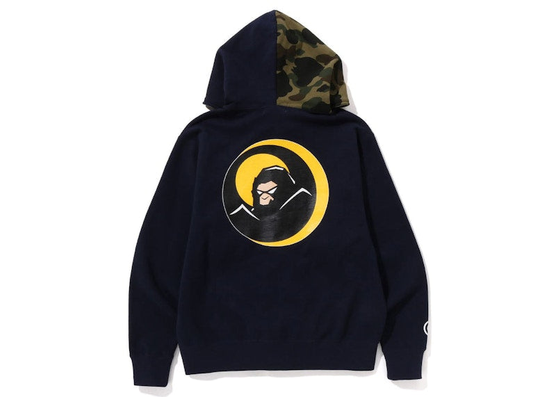 BAPE Shadow Relaxed Fit Full Zip Hoodie Navy