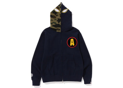 BAPE Shadow Relaxed Fit Full Zip Hoodie Navy