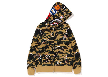 BAPE Shark 1St Camo Shark Full Zip Hoodie (SS23) Yellow
