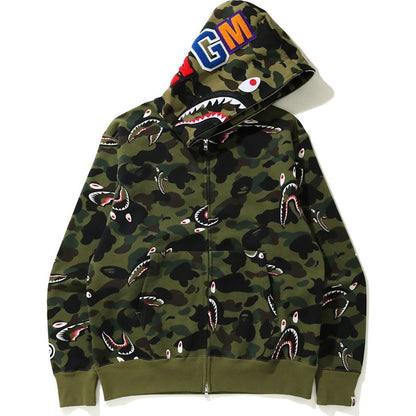 BAPE Shark 1st Camo Shark Relaxed Full Zip Hoodie Green