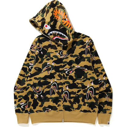 BAPE Shark 1st Camo Shark Relaxed Full Zip Hoodie Yellow