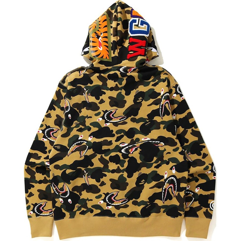 BAPE Shark 1st Camo Shark Relaxed Full Zip Hoodie Yellow