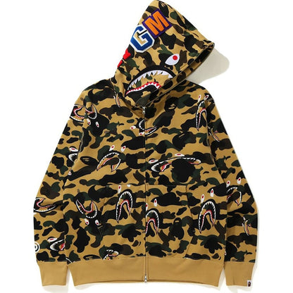 BAPE Shark 1st Camo Shark Relaxed Full Zip Hoodie Yellow