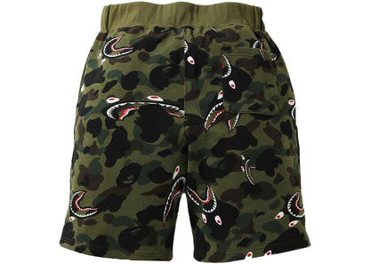 BAPE Shark 1st Camo Wide Sweatshort Green
