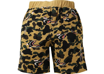BAPE Shark 1st Camo Wide Sweatshort Yellow