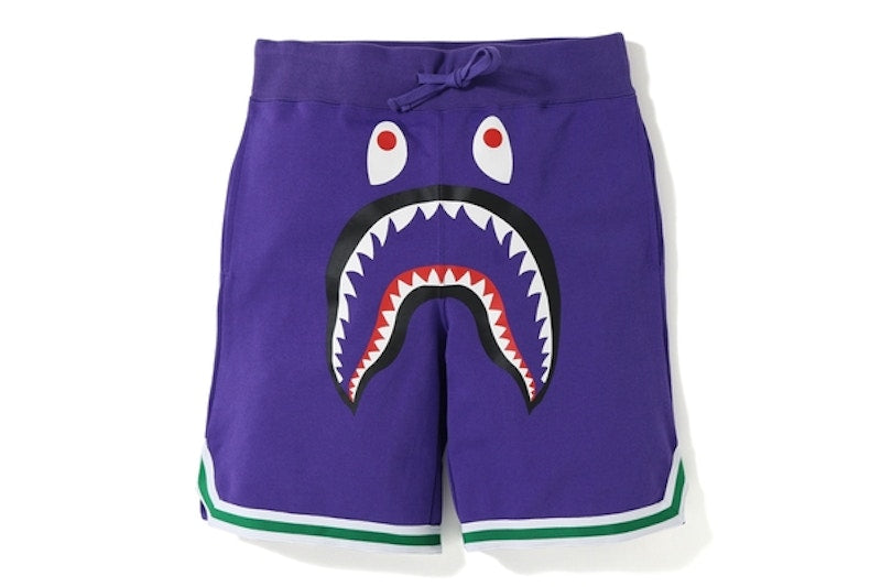 BAPE Shark Basketball Sweat Shorts Purple