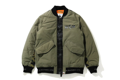 BAPE Shark Bomber Jacket Olive