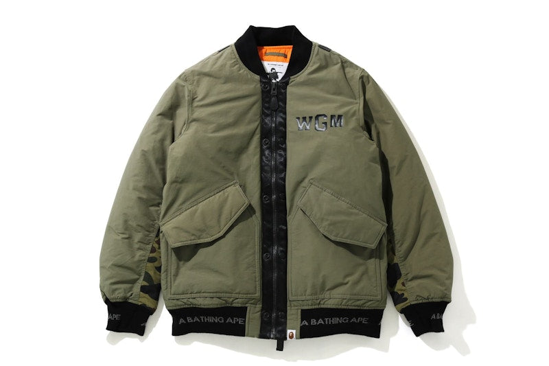 BAPE Shark Bomber Jacket Olive