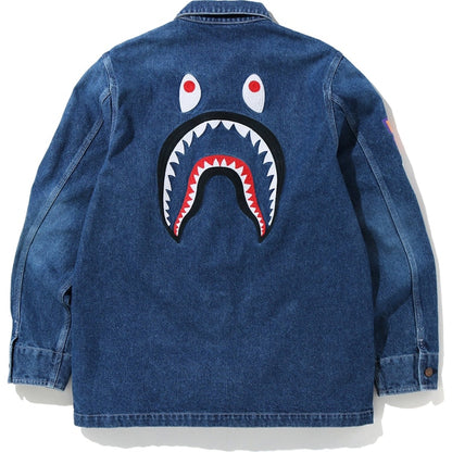 BAPE Shark Denim Coverall Jacket Indigo