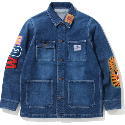 BAPE Shark Denim Coverall Jacket Indigo
