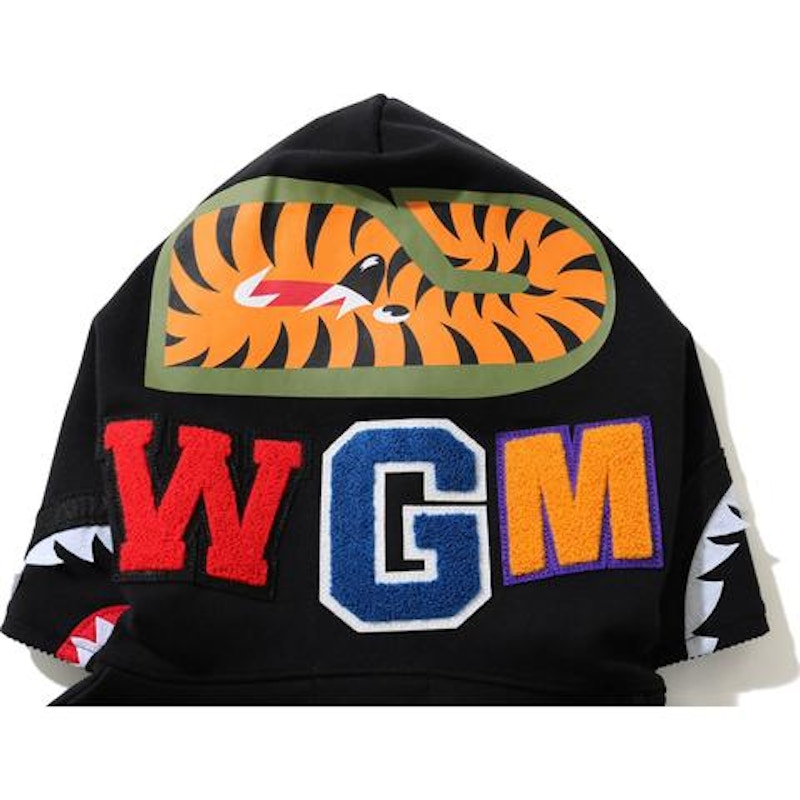 BAPE Shark Double Knit Full Zip Hoodie Black
