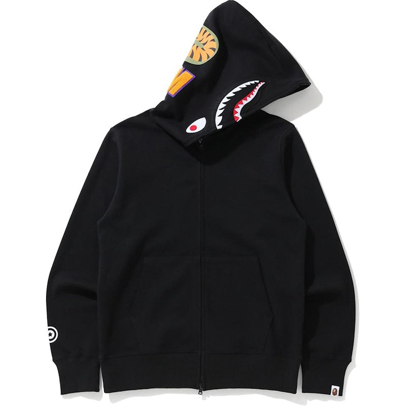 BAPE Shark Double Knit Full Zip Hoodie Black