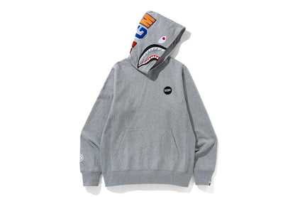 BAPE Shark Emblem Pullover Hoodie Grey