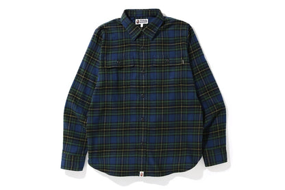 BAPE Shark Flannel Check Shirt (FW19) Green