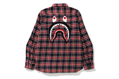 BAPE Shark Flannel Check Shirt (FW19) Red