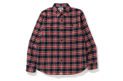 BAPE Shark Flannel Check Shirt (FW19) Red