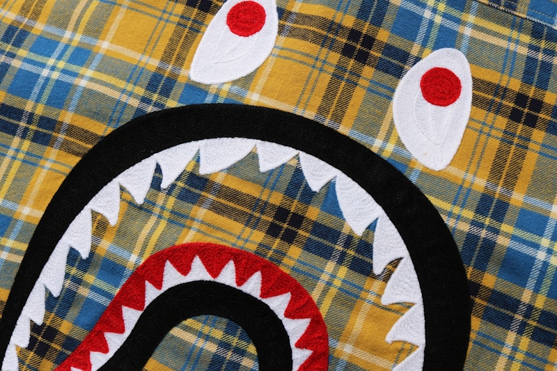 BAPE Shark Flannel Check Shirt (FW19) Yellow