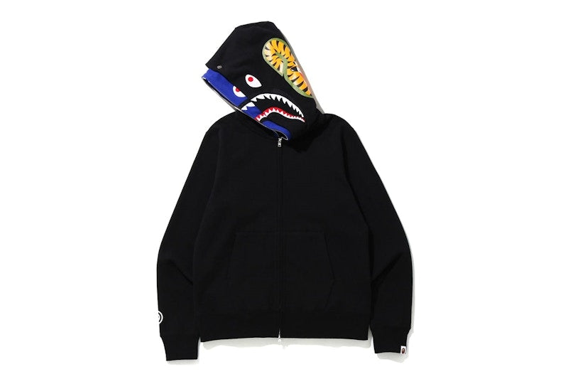 BAPE Shark Full Zip Double Hoodie Black/Blue
