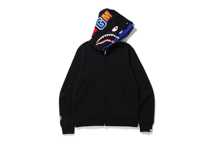 BAPE Shark Full Zip Double Hoodie Black/Blue
