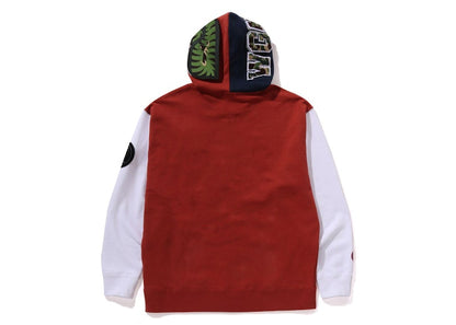 BAPE Shark Full Zip France Hoodie Burgundy