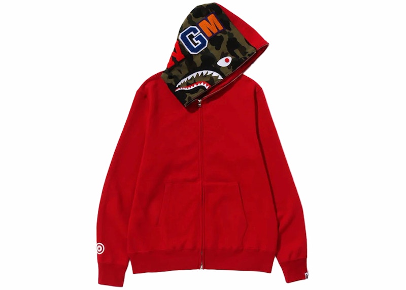 BAPE Shark Full-Zip Hoodie (FW23) Red