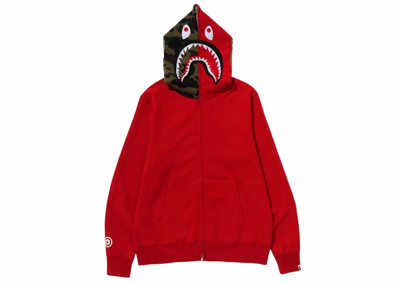 BAPE Shark Full-Zip Hoodie (FW23) Red
