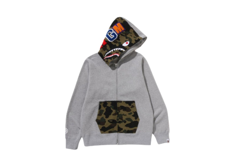 BAPE Shark Full Zip Hoodie Gray