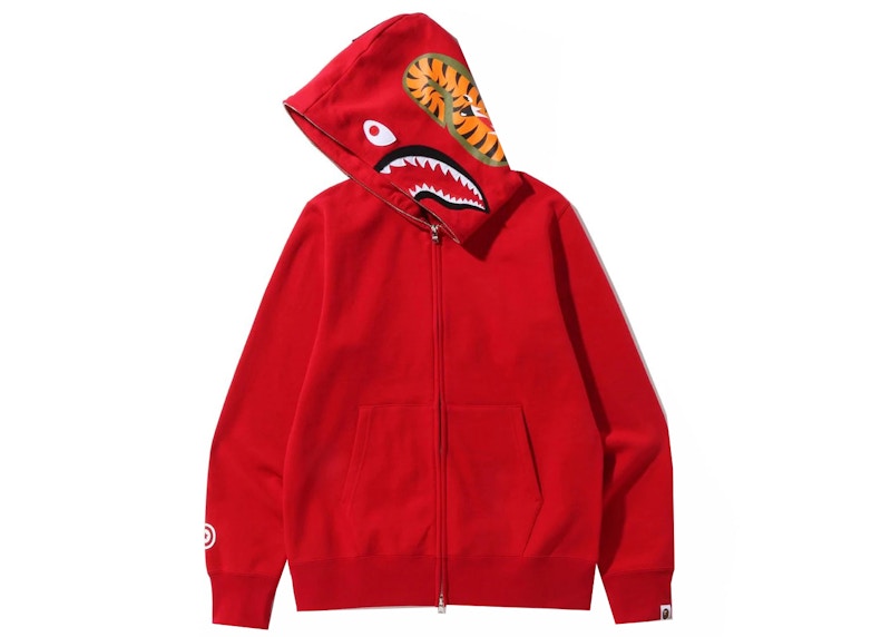 BAPE Shark Full Zip Hoodie (SS22) Red