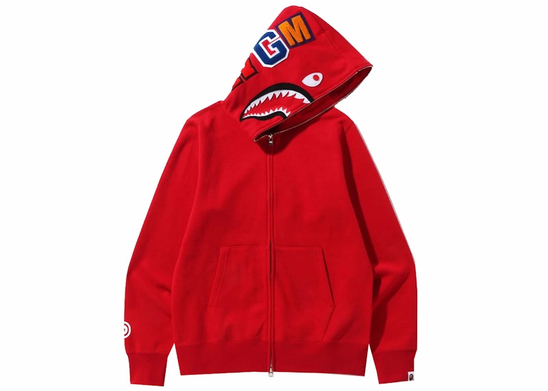 BAPE Shark Full Zip Hoodie (SS22) Red
