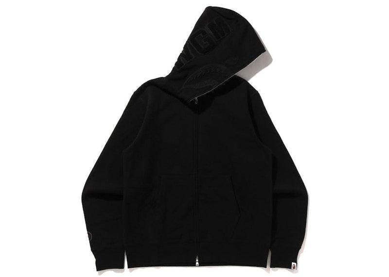 BAPE Shark Full Zip Hoodie Triple Black