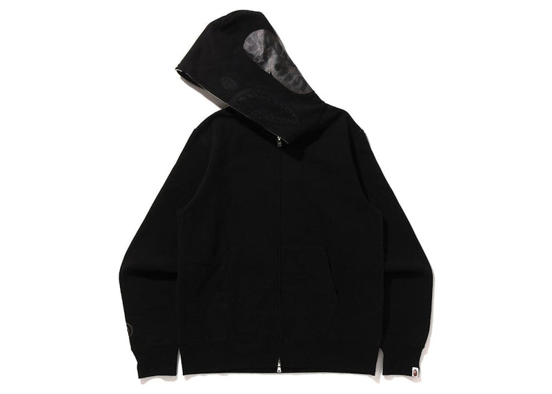 BAPE Shark Full Zip Hoodie Triple Black
