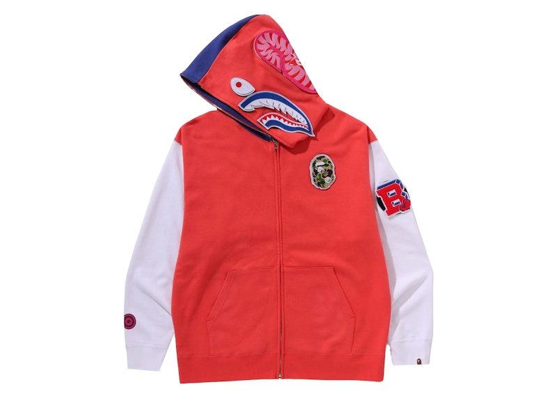 BAPE Shark Full Zip Japan Hoodie Red