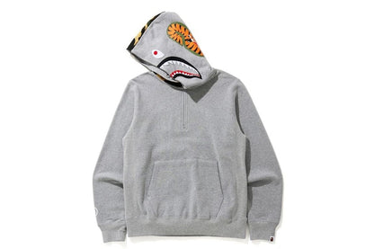 BAPE Shark Half Zip Pullover Hoodie Gray