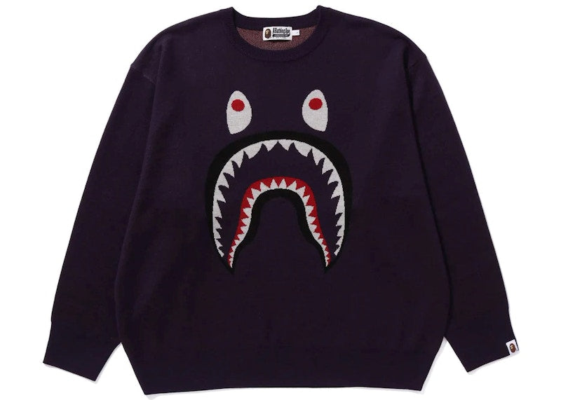 BAPE Shark Jacquard Knit Sweater Brown