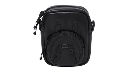 BAPE Shark Leather Mini Bag Black