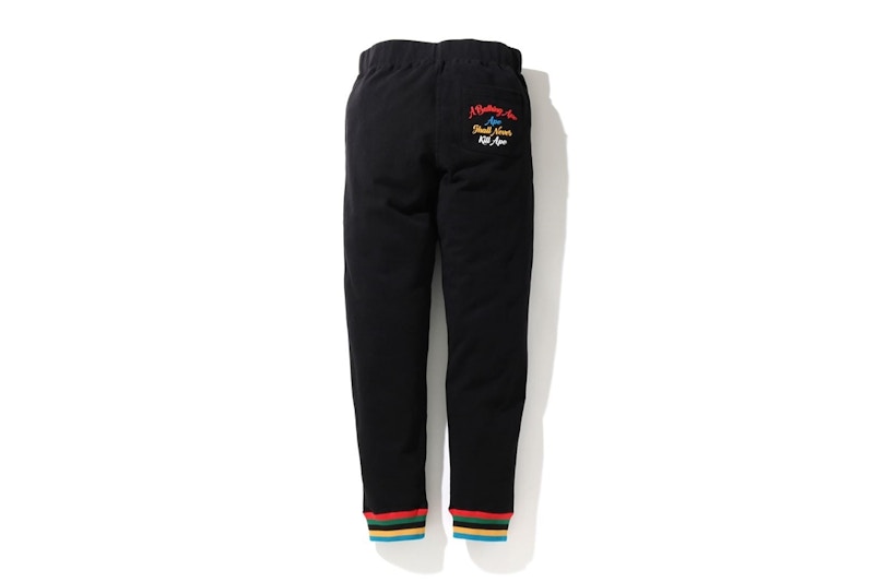 BAPE Shark Line Rib Slim Sweatpants Black