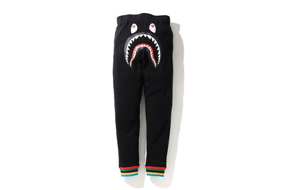 BAPE Shark Line Rib Slim Sweatpants Black