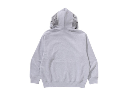 BAPE Shark Logo Relaxed Fit Pullover Hoodie Grey