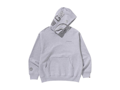 BAPE Shark Logo Relaxed Fit Pullover Hoodie Grey