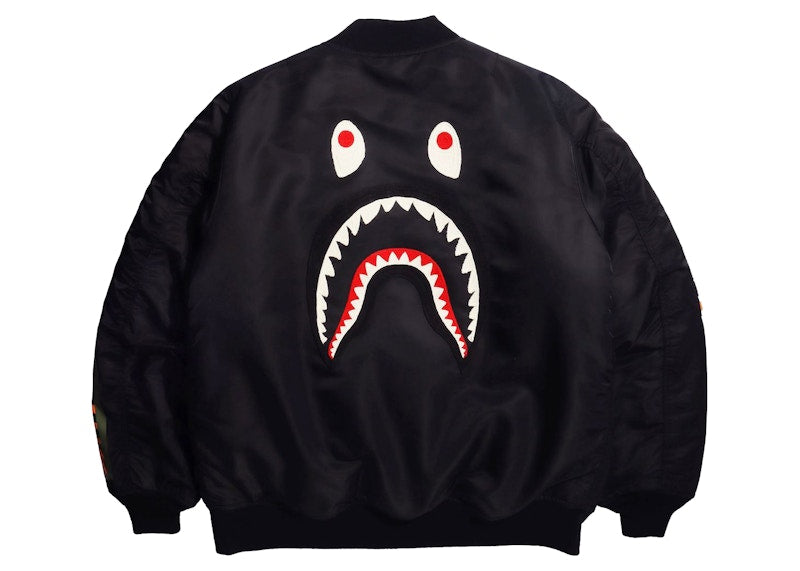 BAPE Shark Loose Fit MA-1 Jacket (FW21) Black