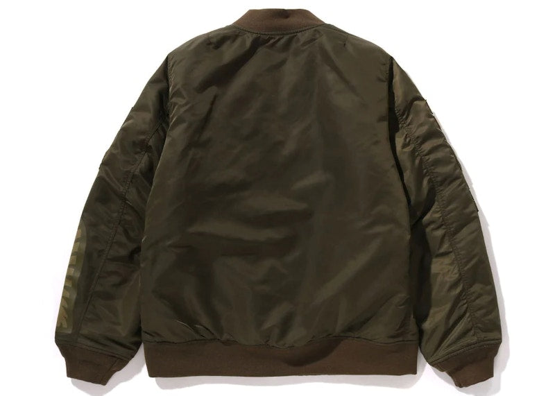 BAPE Shark MA-1 Jacket Olive
