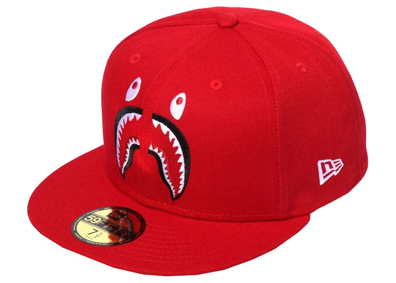 BAPE Shark New Era 59Fifty Cap Red