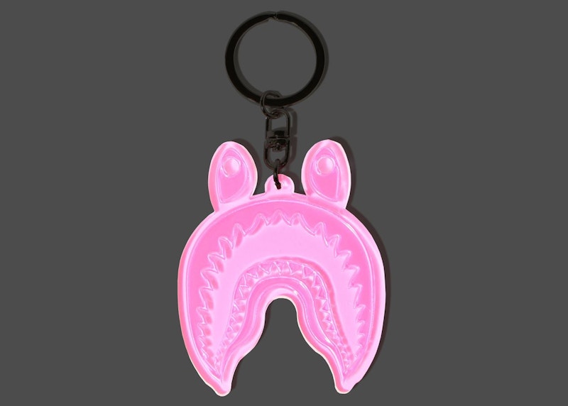BAPE Shark Reflective Keychain Pink