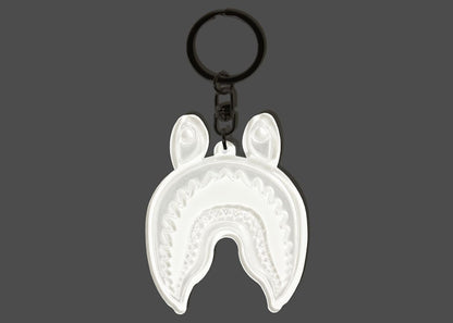 BAPE Shark Reflective Keychain White