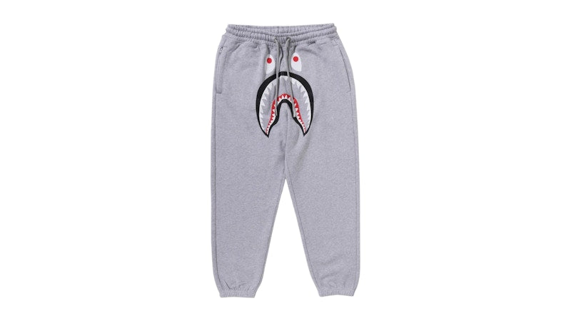 BAPE Shark Relaxed Fit Sweat Pants Gray
