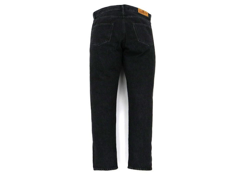 BAPE Shark Washed Wide Fit Denim Pants Black