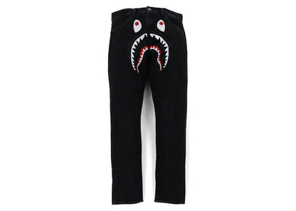 BAPE Shark Washed Wide Fit Denim Pants Black