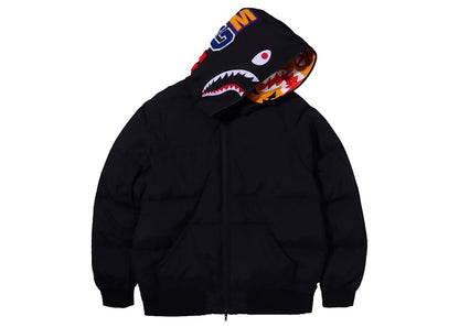 BAPE Shark x Tiger Hoodie Down Jacket Black