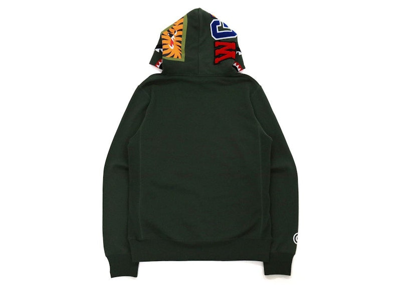 BAPE Shark x Tiger Pullover Hoodie Olivedrab
